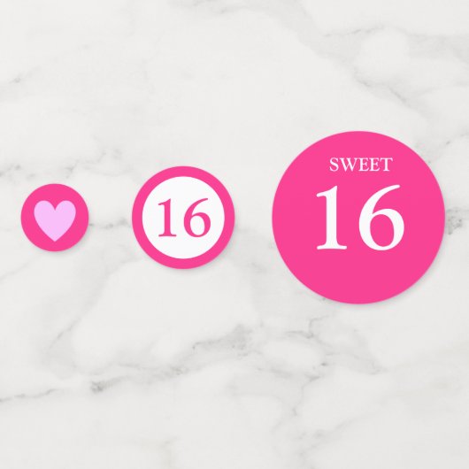 Chic 16e verjaardag op wit en roze confetti (Achterkanten)