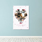 Chic 18 Hartvormig Foto Collage voor haar/hem Canvas Afdruk (Insitu (Houten vloer))