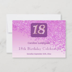 Chic 18 Verjaardag Roze Glitter RSVP Kaartje