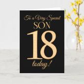 Chic 18e Gold-effect op Black voor Son Birthday Kaart (Gele Bloem)