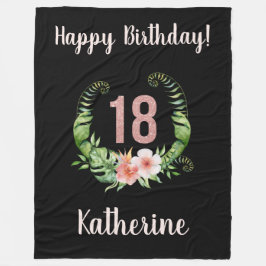 Chic 18th Birthday Girl Name Fleece Deken