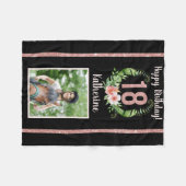 Chic 18th Birthday Roze Glitter Name Photo Fleece (Voorkant (Horizontaal))