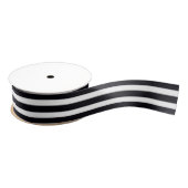 Chic 1.5" zwart-wit gestreept grosgrain lint (Spoel)