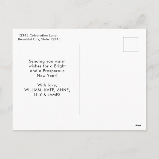 Chic 2021 Een nieuwe start typografie Nieuwjaarsfo Feestdagenkaart (Achterkant)