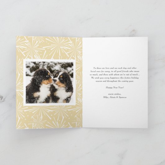 Chic 2022 Gold Glitter Happy Nieuwjaarsfoto Feestdagen Kaart (Binnen)