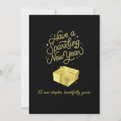 Chic 2026 New Year' Eve Party Gold Glitter Black Feestdagenkaart (Voorkant)