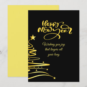 Chic 2026 Oudjaarfeest Goud Glitters Zwart  Feestdagenkaart