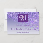 Chic 21 Birthday Purple Glitter RSVP (Voorkant)