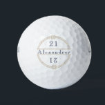 Chic 21e verjaardag Goud Tan Nautische naam Golf B Golfballen<br><div class="desc">Chic 21st Birthday Gold Tan Nautische naam golfballen. U kunt eenvoudig uw naam of leeftijd wijzigen om aan elke gelegenheid te voldoen</div>
