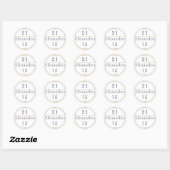 Chic 21st Birthday Gold Tan Nautical Name Ronde Sticker (Vel)