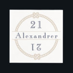 Chic 21st Birthday Gold Tan Nautical Name Servet<br><div class="desc">Chique 21e verjaardag Goud Tan Nautische naam Servetten. U kunt gemakkelijk van naam of leeftijd veranderen om bij elke gelegenheid te passen</div>