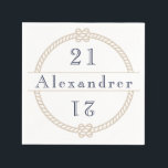 Chic 21st Birthday Gold Tan Nautical Name Servet<br><div class="desc">Chique 21e verjaardag Goud Tan Nautische naam Servetten. U kunt gemakkelijk van naam of leeftijd veranderen om bij elke gelegenheid te passen</div>