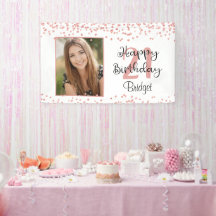 Chic 21st Birthday Roos Gold Glitter Photo Banner