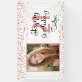 Chic 21st Birthday Roos Gold Glitter Photo Banner (Verticaal)