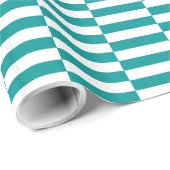 CHIC 248 TURQUOISE/WITTE STRIPEN WRAPPINGSPAPIER CADEAUPAPIER (Rol Hoek)