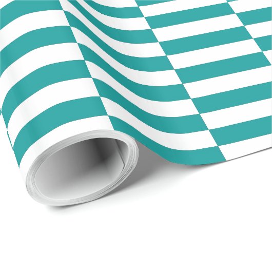 CHIC 248 TURQUOISE/WITTE STRIPEN WRAPPINGSPAPIER CADEAUPAPIER (Rol Hoek)