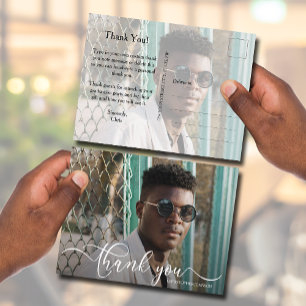 Chic 2 Foto Afstudeer Bedankbrief Briefkaart