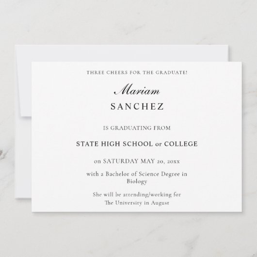 Chic 2 Multi Foto Afstuderen Aankondiging (Achterkant)