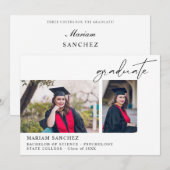 Chic 2 Multi Foto Afstuderen Aankondiging (Voorkant / Achterkant)