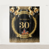 Chic 30e Man Verjaardag Whiskey Event Tapestry Wandkleed (Voorkant)