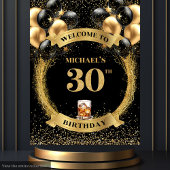Chic 30e Man Verjaardag Whiskey Party Event Banner Wandkleed