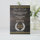 Chic 30e verjaardag hout & goud  Save the Date Kaart (Staand voorkant)