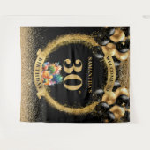 Chic 30e verjaardag Whiskey Black Gold Party Banne Wandkleed (Voorkant (horizontaal))