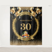 Chic 30e verjaardag Whiskey Celebration Tapestry Wandkleed (Voorkant)