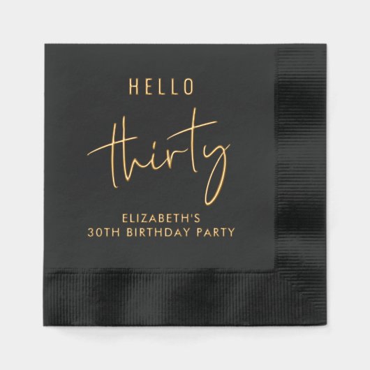 Chic 30ste verjaardag folie servetten (Voorkant)