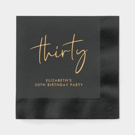 Chic 30ste verjaardag folie servetten (Voorkant)