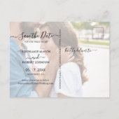 Chic 3 Foto Collage Budget Trouwkaart Save the Dat Aankondigingskaart (Achterkant)