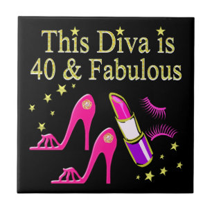 CHIC 40 EN FABULOUS MODE-KONINGONTWERP TEGELTJE