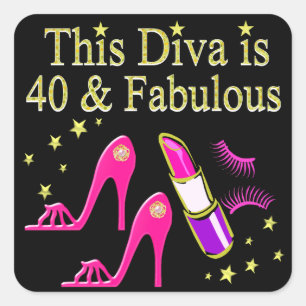 CHIC 40 EN FABULOUS MODE-KONINGONTWERP VIERKANTE STICKER