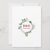 Chic 40e bruiloft Jubileum Monogram Bloemen Kaart (Achterkant)