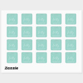 Chic 40e verjaardag Mintgroen Zilver Confetti Vierkante Sticker (Vel)