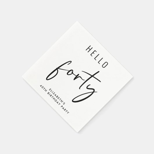 Chic 40ste verjaardag servet (Hoek)