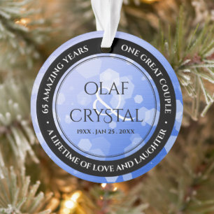 Chic 45th 51st 65th Sapphire Wedding Jubileum Ornament