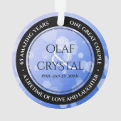 Chic 45th 51st 65th Sapphire Wedding Jubileum Ornament (achterkant)