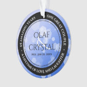 Chic 45th 51st 65th Sapphire Wedding Jubileum Ornament (voorkant)