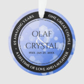 Chic 45th 51st 65th Sapphire Wedding Jubileum Ornament (voorkant)