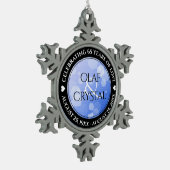 Chic 45th 51st 65th Sapphire Wedding Jubileum Tin Sneeuwvlok Ornament (Links)