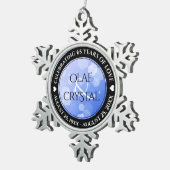 Chic 45th 51st 65th Sapphire Wedding Jubileum Tin Sneeuwvlok Ornament (Rechts)