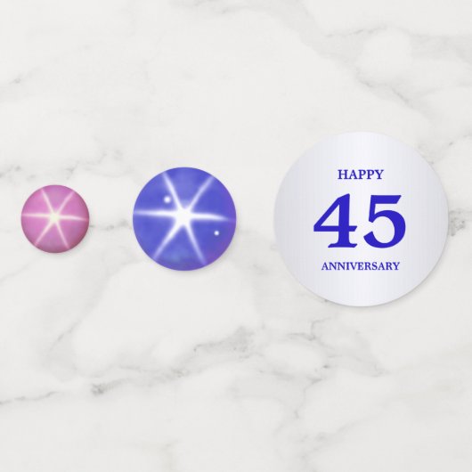 Chic 45th Sapphire Wedding Jubileum Confetti (Achterkanten)