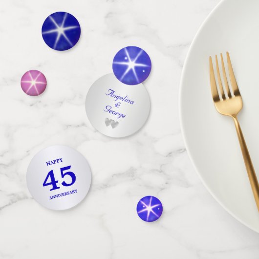 Chic 45th Sapphire Wedding Jubileum Confetti (Groep)
