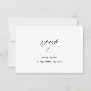 Chic 4 Black & White met maaltijd RSVP-kaart RSVP Kaartje
