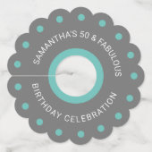 Chic 50 en Fabulous Birthday Party Wijnglaslabel (Voorkant)