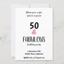 Chic 50 en Fabulous Text Birthday Party