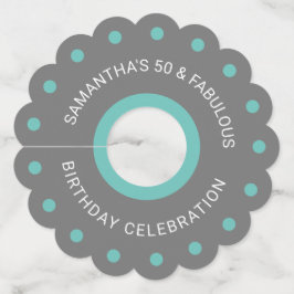 Chic 50 en Fabulous Verjaardagsfeestje Wijnglaslabel