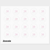 Chic 50 en geweldige Typografie Roze verjaardag Ronde Sticker (Vel)