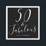 Chic 50 Fabulous Black White 50th Birthday Servet<br><div class="desc">Viel 50 in stijl met dit moderne, zwarte en witte 50ste verjaardagsontwerp, een chic 50ste verjaardagsfeest dat je gewoon kunt personaliseren voor de viering van je vijftigste verjaardag. De woorden vijftig en fabelachtig worden geplaatst gebruikend elegante manuscriptkalligrafie en moderne typografie. Neem contact met ons op via happydolphinstudio@outlook.com als je hulp...</div>